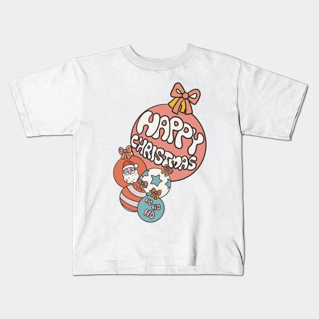 Retro Christmas Kids T-Shirt by SturgesC